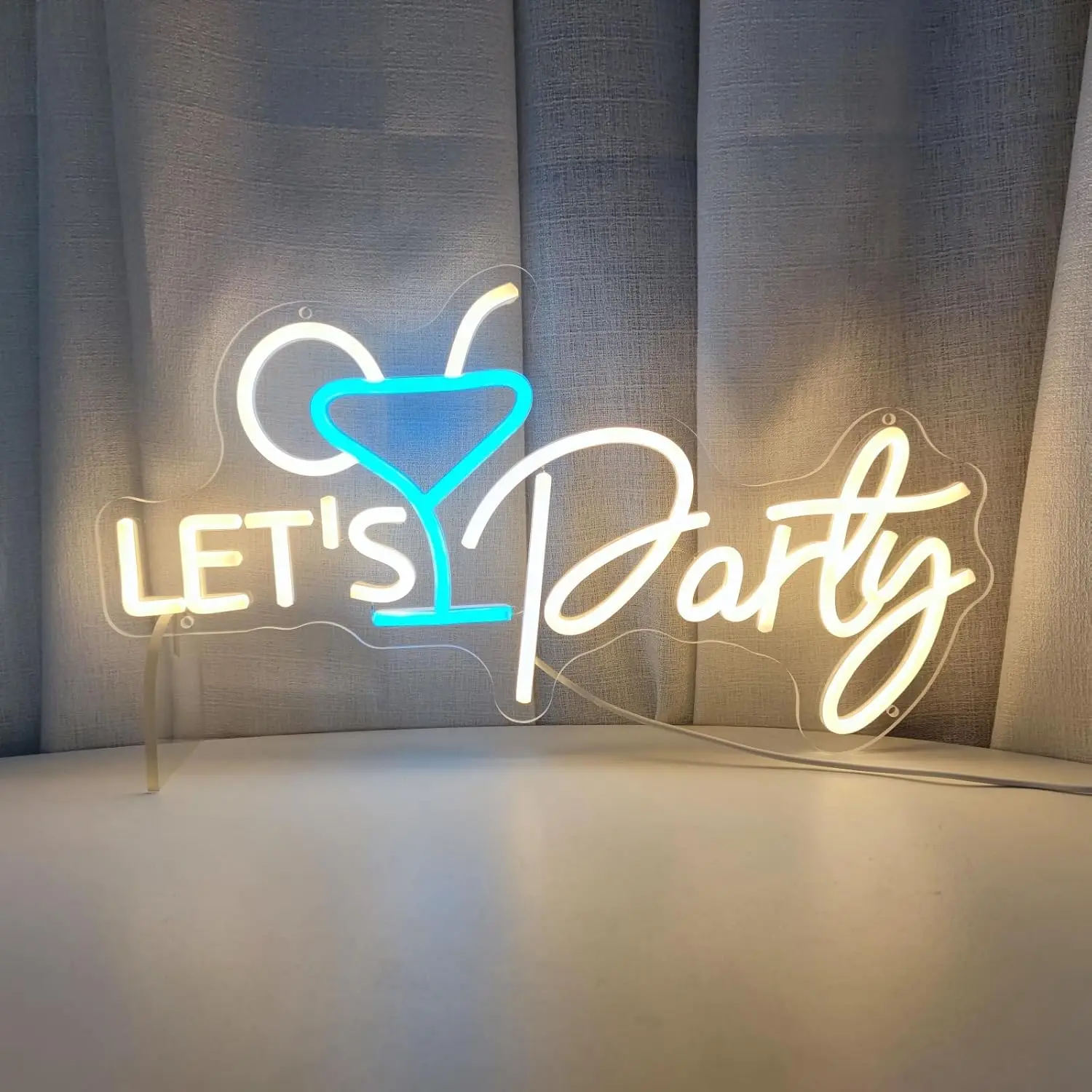 Neon Wall Sign หรี่แสงได้ Let's Party นีออนไฟสําหรับค็อกเทลบาร์ผับ Man Cave Beach Wedding Party Decor สุนทรียศาสตร์วาดของขวัญ