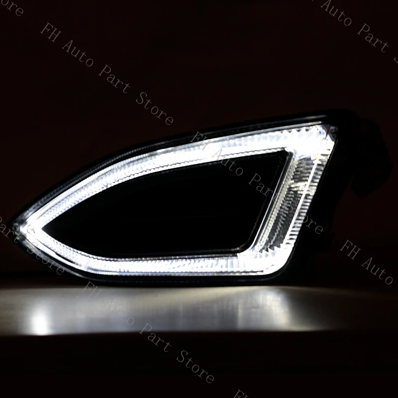 For Ford Edge 2015 2016 2017 2018 LED Front Bumper DRL Daytime Running Drive Light Fog Lamp Cover Frame Grille