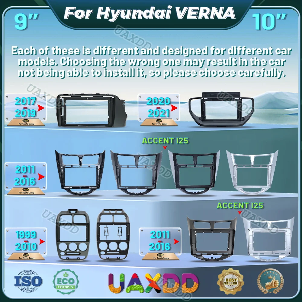 

Для 1999-2021 Hyundai VERNA ACCENT I25 9 дюймов 10,1 дюйма DVD стерео MP5 радио Android рамка видеоплеер приборная панель мультимедиа MP5