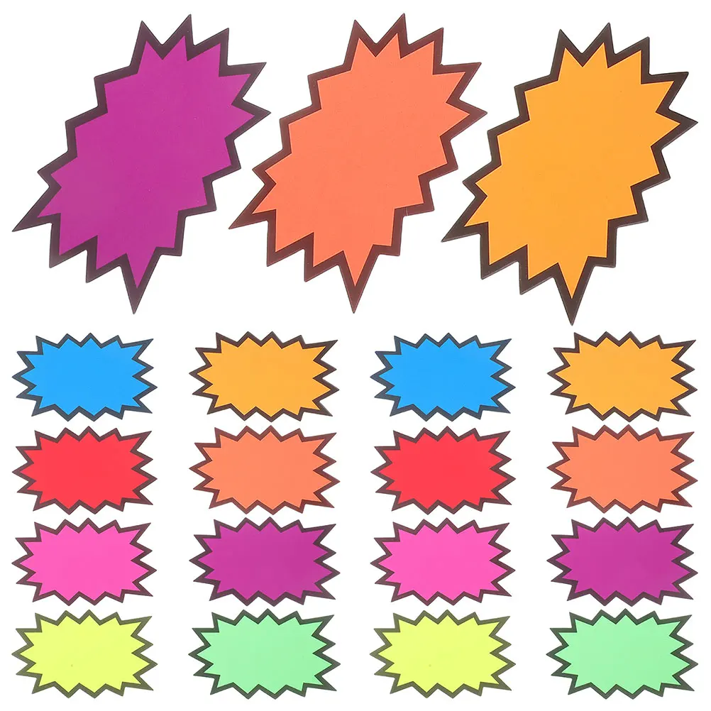 

160pcs Explosion Sticker Price Signs Design Blank Retail Sale Tags For Supermarket Advertising Display