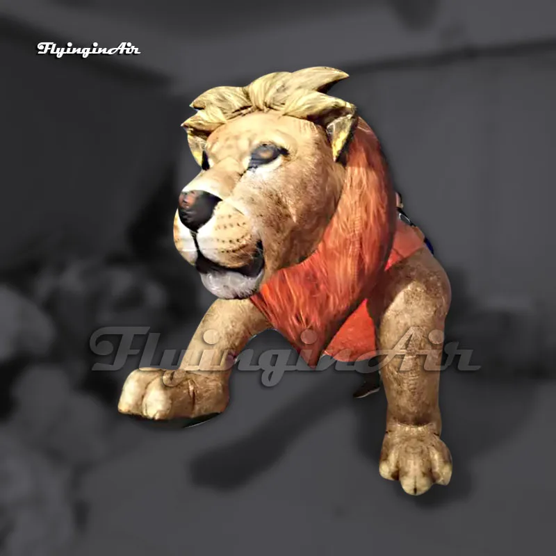 

Fantastic Parade Performance Walking Inflatable Lion Costume Adult Wearable Blow Up Animal Mascot Suit For Carnival Stage Show