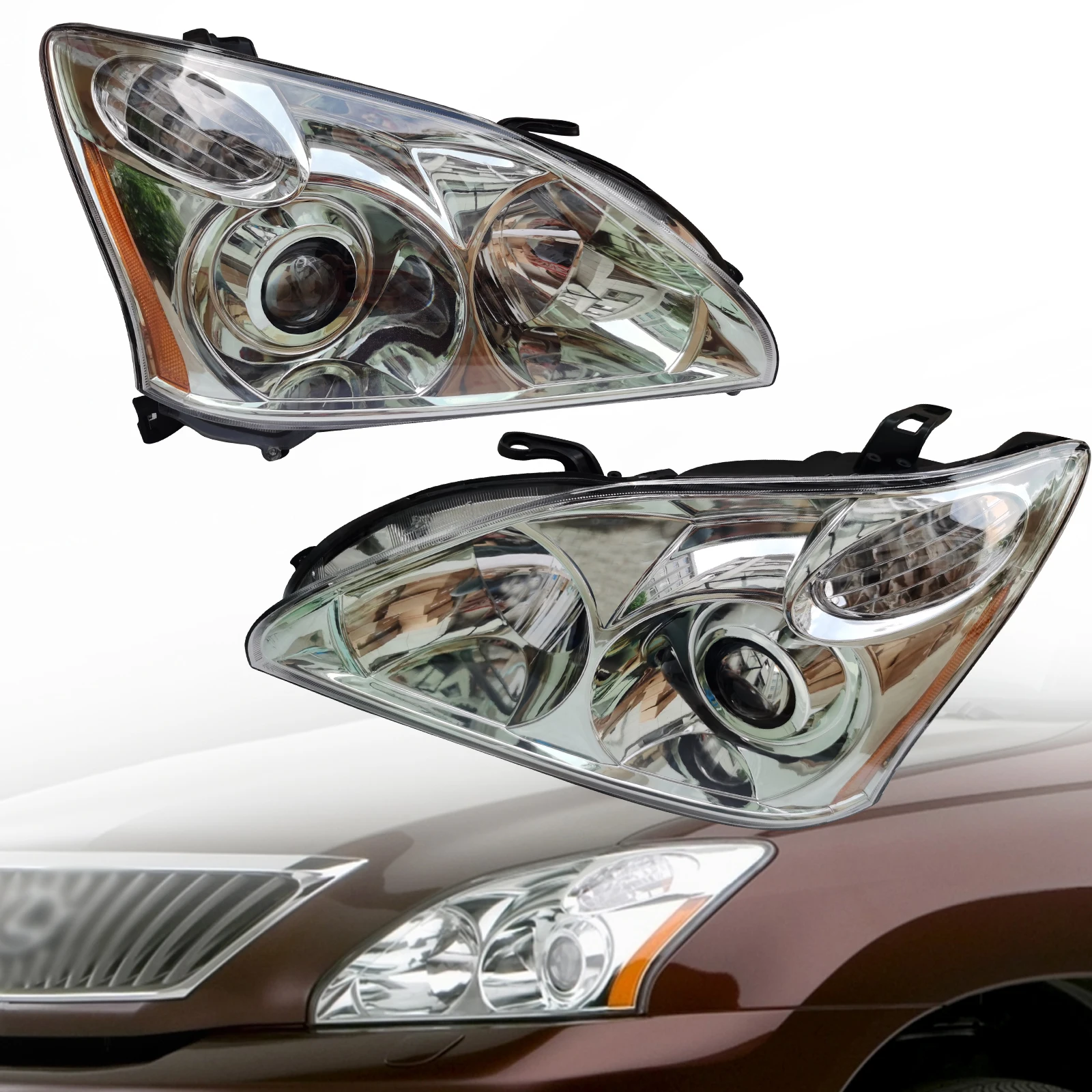 

Left + Right Car Headlights for Lexus RX330 RX350 RX400h 2004 2005 2006 2007 2008 2009 LX2502135 HID Headlamp Auto Accessories