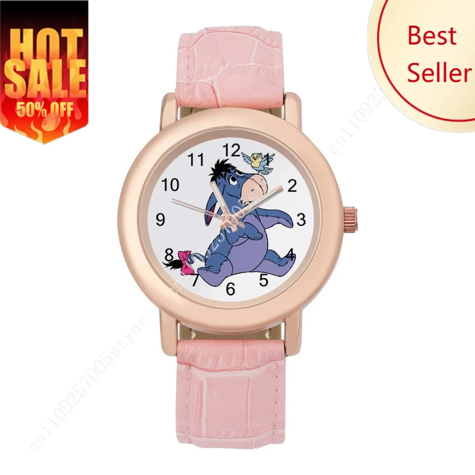 

Eeyore Women Leather Strap Watch Disney Cartoon Custom Watch Personalized Your Own Design Holiday Birthday Anniversarie