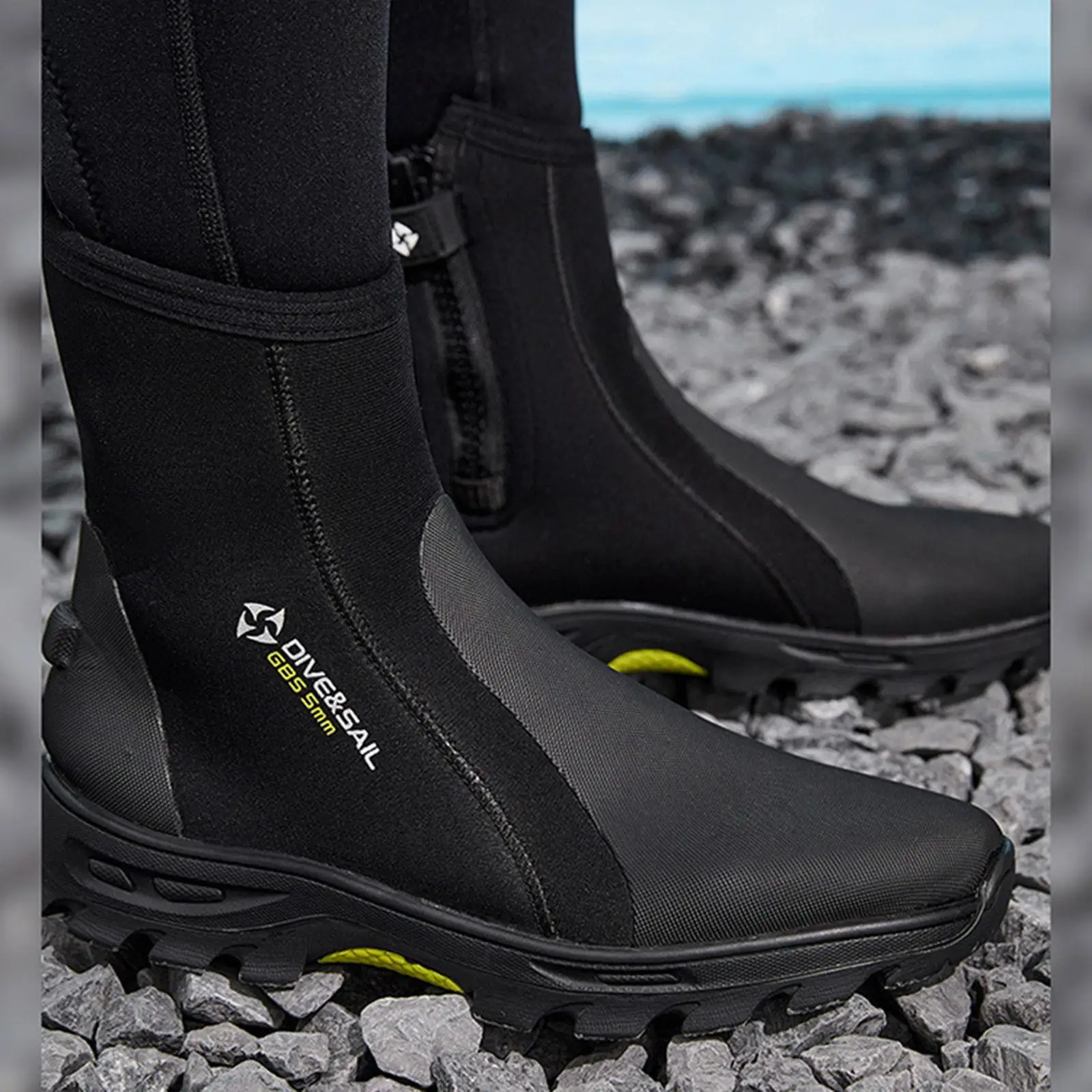 

Amphibious Diving Boots Rigid Sole Anti Slip Swimming Shoes Waterproof Water Sports Booties for Snorkeling and Kayaking