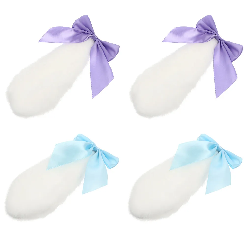 

2Pairs Rabbit Ears Hairpin Lovely Barrettes Bowknot Design Comfortable Lightweight Hair Clips for Theme Gatherings Costume