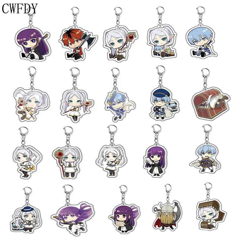 20pcs/lot Anime Frieren: Beyond Journey's End Acrylic Keychain Frieren at the Funeral Figure Bag Key Chain Acrylic Jewelry Gifts