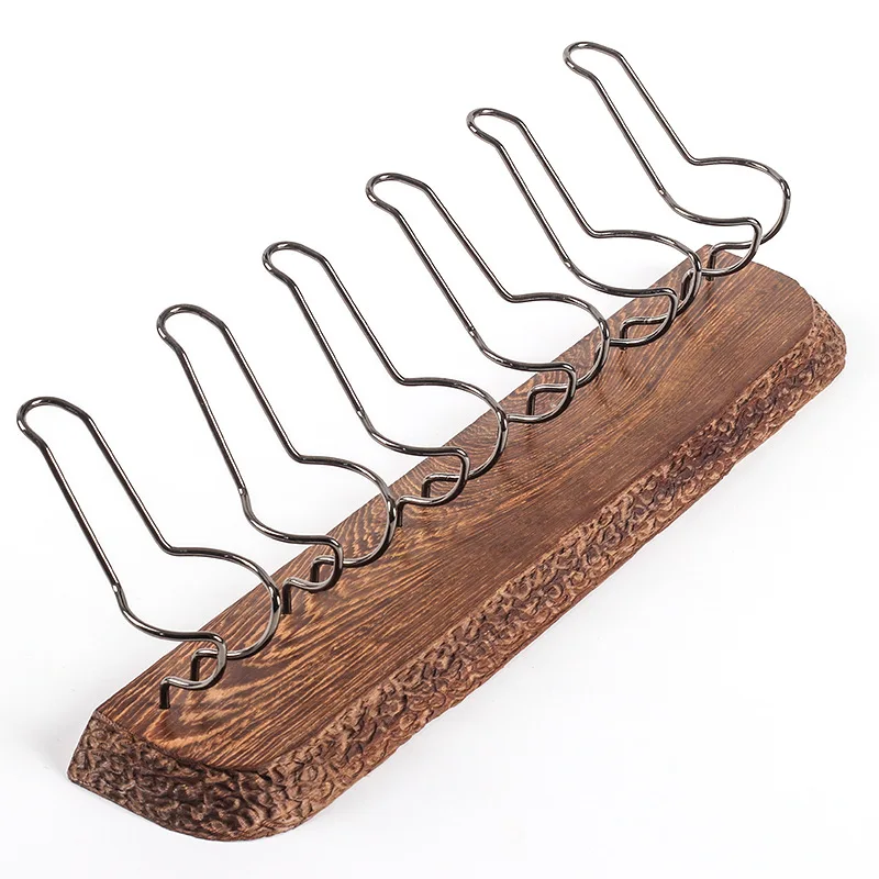 Creative Metal Solid wood Pipe Stand Smoking Tobacco 6 Pipe Display Stand Smoking Accessories