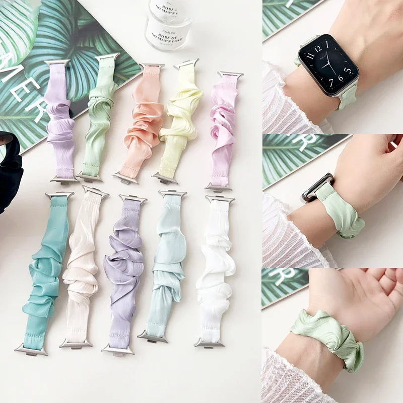 

Chiffon Hairband Strap for Redmi Watch 4 Candy Color Elasticity Watch Bracelet for Xiaomi MiBand 8 Pro Watch Accessories Correas