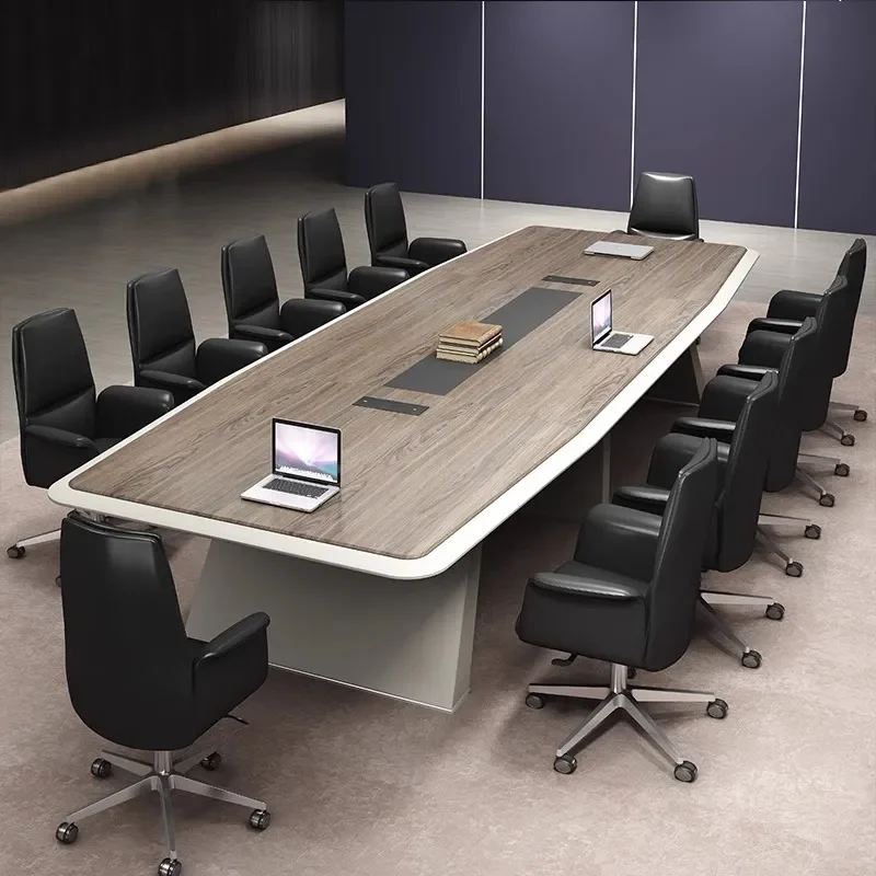 Modern Conference Table Long Meeting Room Workbench Reception Negotiation Desk with Chairs Small Commercial Splicing Office