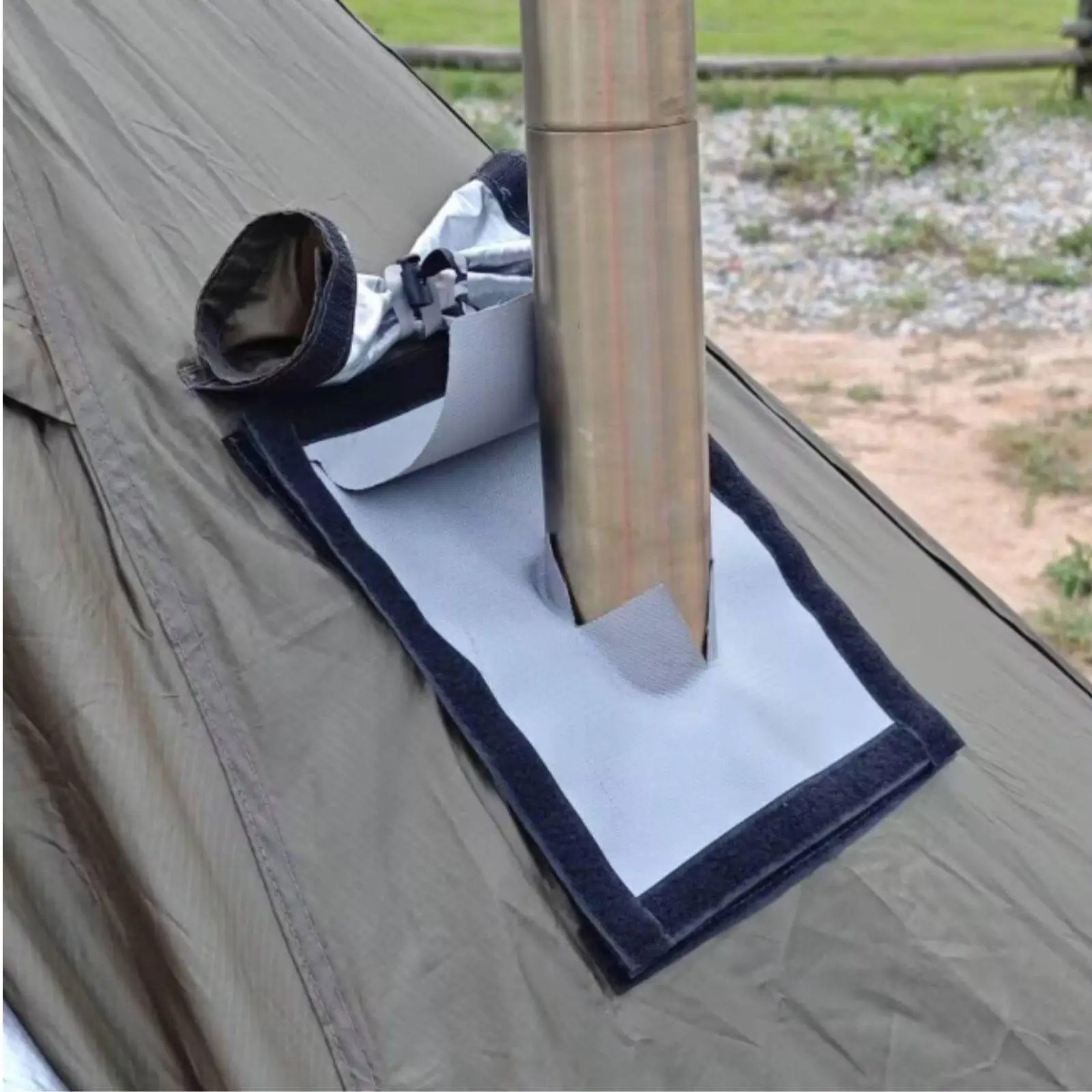 Insulating Fence Stove Chimney Guard Durable Fiberglass Fire Protection Fireplace Heater Accessory for Outdoor Cold Weather Tent