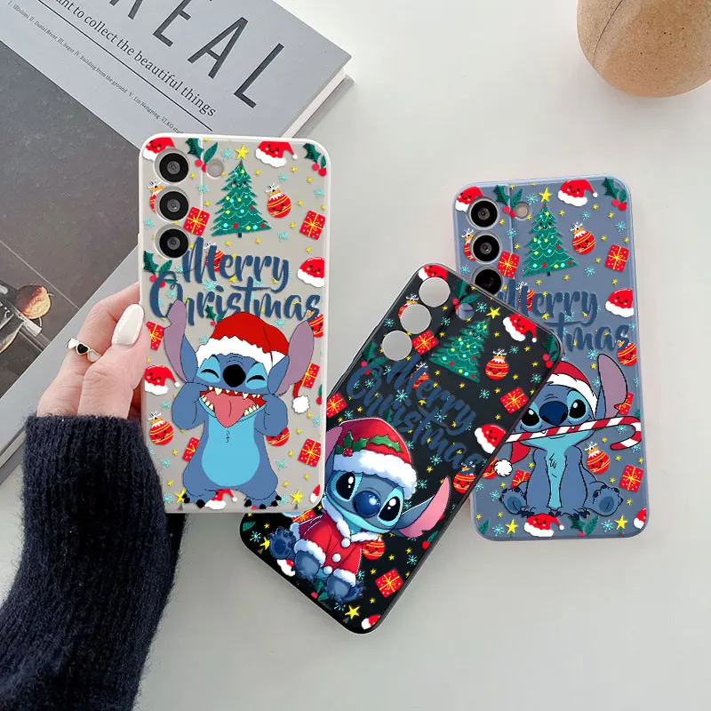 

Merry Stitchs Christmas Phone Case For Samsung Galaxy S25 S24 Ultra S23 S22 Plus S21 S20 FE S25Ultra S25FE Cases Silicone Cover