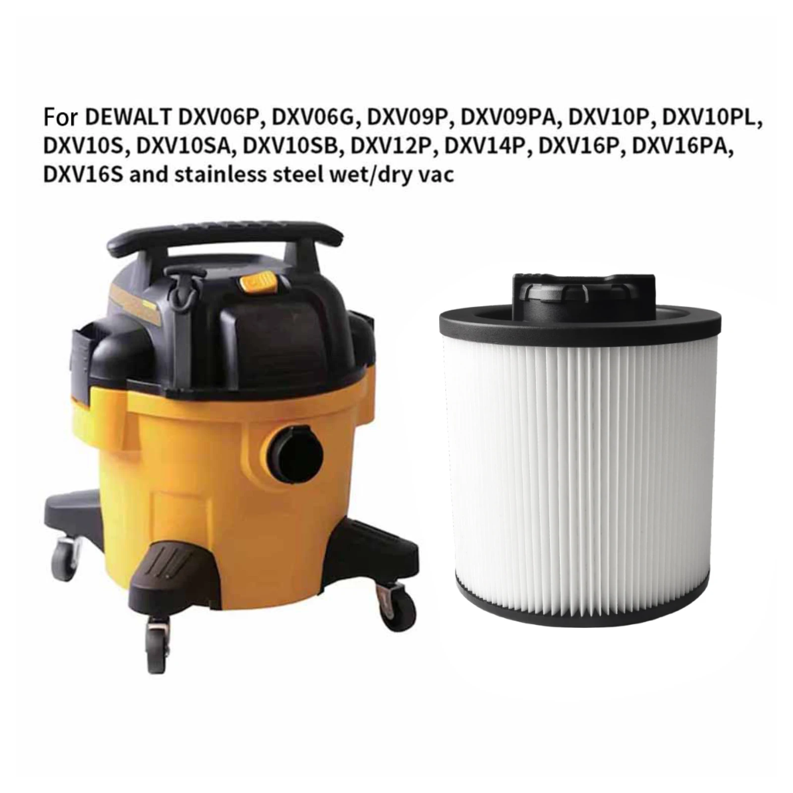 

For Workshop Cleaning DXVC6910 Filter Washable Reusable Washable Cartridge Filter Efficient Filtration Easy Installation