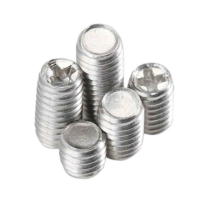 50 ~ 100 pezzi viti di fissaggio senza testa M2 M2.5M3M4 304 A2 in acciaio inossidabile Phillips senza testa vite di fissaggio punta piatta set vite senza testa