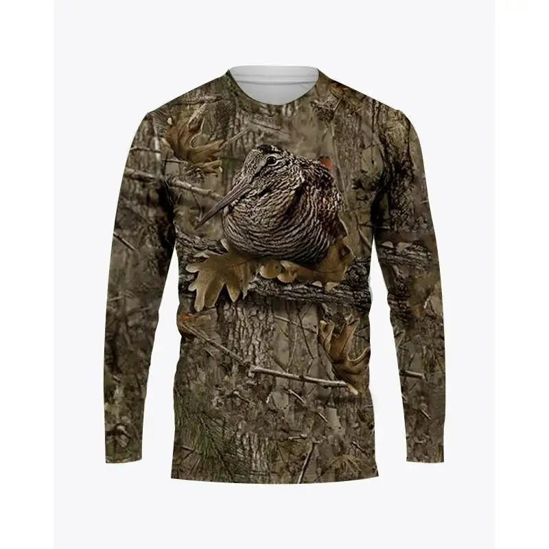 Camouflage Wild Hunting Animal Graphic t shirts 3D printed men\'s and women\'s streetwear T-shirt clothing O-neck long sleeved Tee