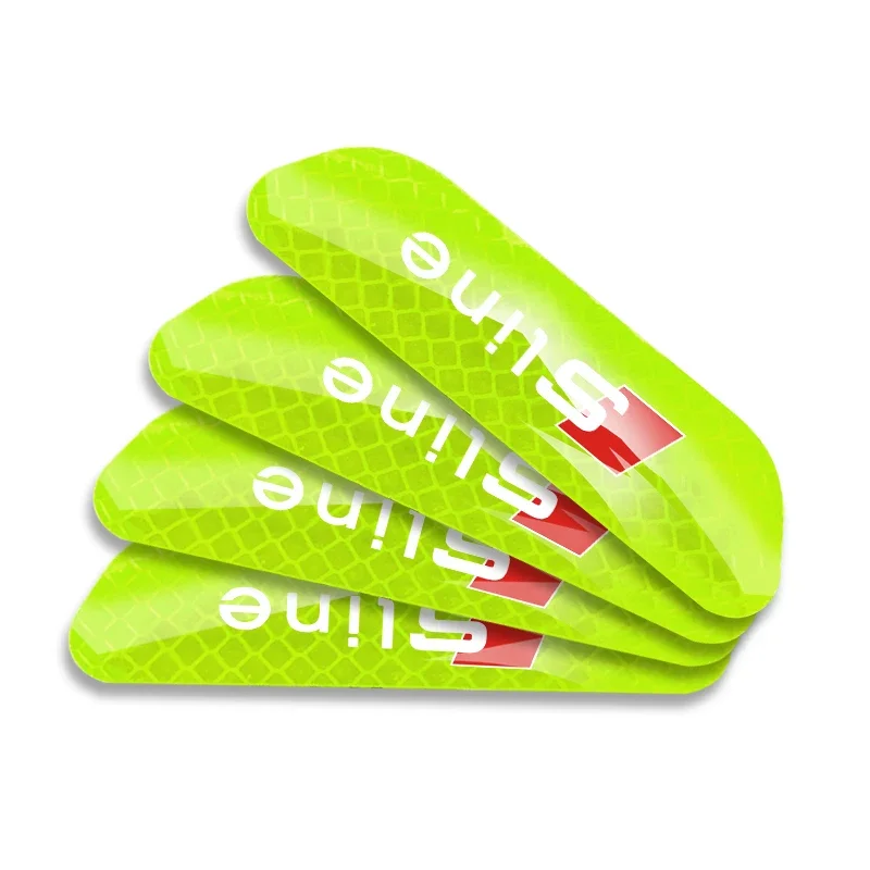 4pcs Car Door Reflective Strips security Warning Stickers For Audi sline TT Q2 Q3 Q5 Q7 Q8 A3 A4 5 6 A7 R8 B5 B6 7 8 C5 C6 C7 V8