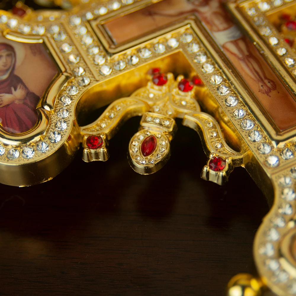 Orthodoxes Kreuz Kirchen-Baptisten-Zubehör Messelkerzenhalter mit Hochwertigem Sockel Handgefertigt mit Exquisiter Geschenkbox-Verpackung – Detail 7