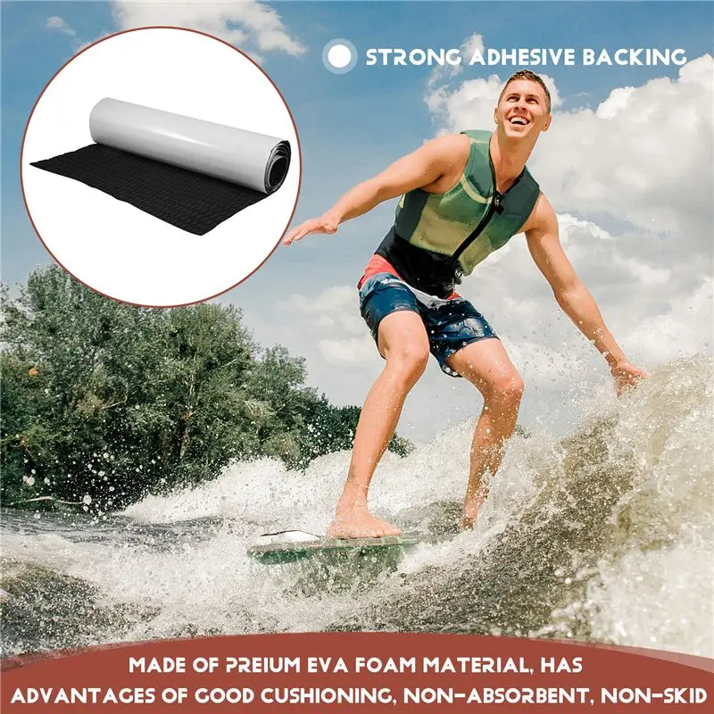 Alfombrilla Antideslizante para Tabla de Surf, Almohadilla de Tracción EVA para Cubierta de Tabla de Surf, Almohadillas para Surf, Almohadilla para Cubierta de Yate, 2000 x 650 mm, Accesorios para Surf, Deportes Acuáticos