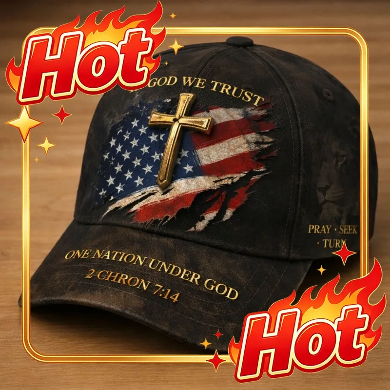Custom Unisex Christian Embroidered Jesus Cross & Lion Of Judah Hat - Faith Over Fear, Adjustable Comfort Fit For Worship, Churc