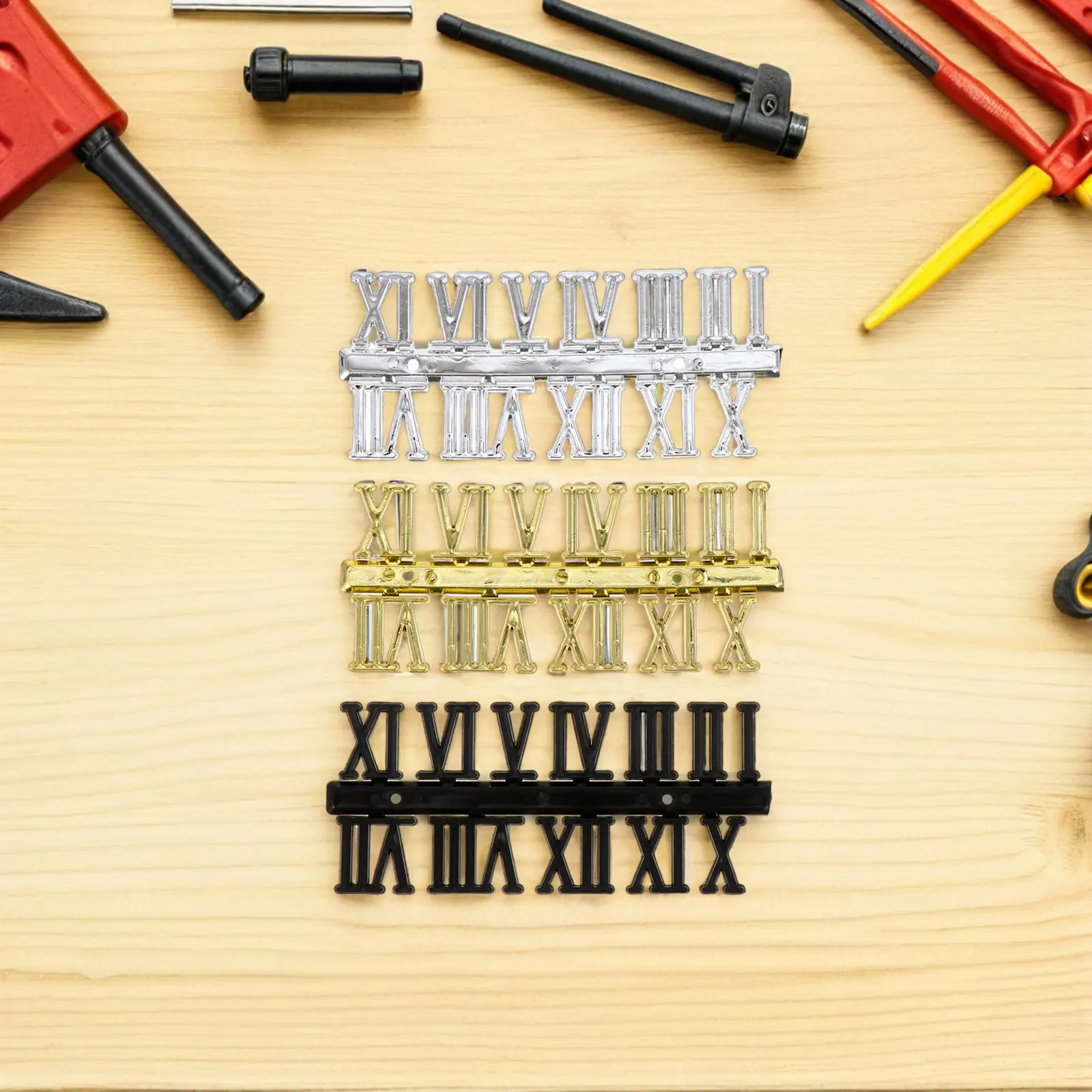 12 Set Arabic Number Clock Parts Digital Crafts Accessories Roman Hands Replacement Kit