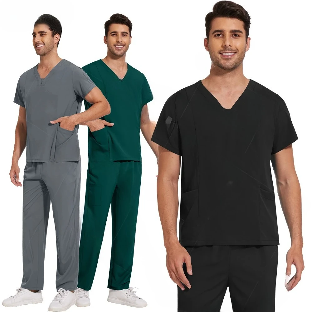 

Newest Nursing Surgical Uniforms Woman Doctor Nurse Uniforms Men Straight Pants Scrub Set Medical Clothing Beauty Salon Workwear