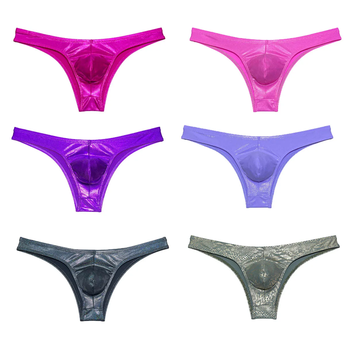 Mens Cheeky Swim Bikini Briefs Low-rise Tongs Half Hip Brazilian Underwear Glossy Breathable Quick-dry Panties Lingerie