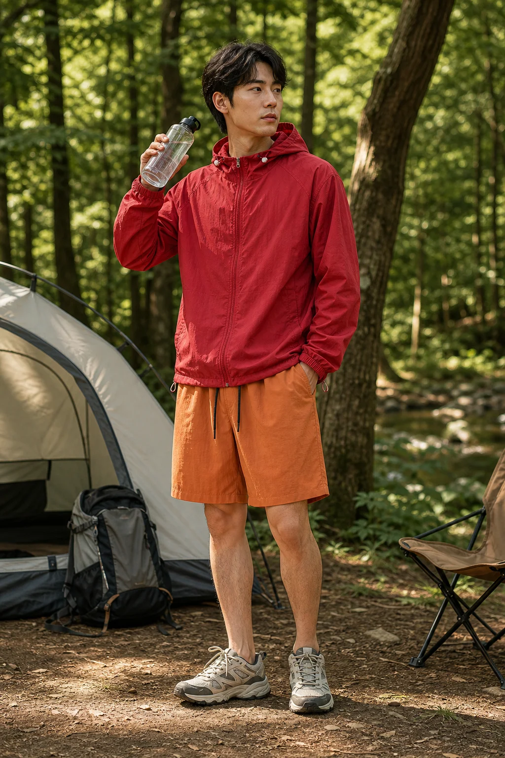 Hot Sale of The Season Men's High-End Hooded Sun Protection Clothing Set Summer Loose Casual Versatile Thin Breathable Outerw