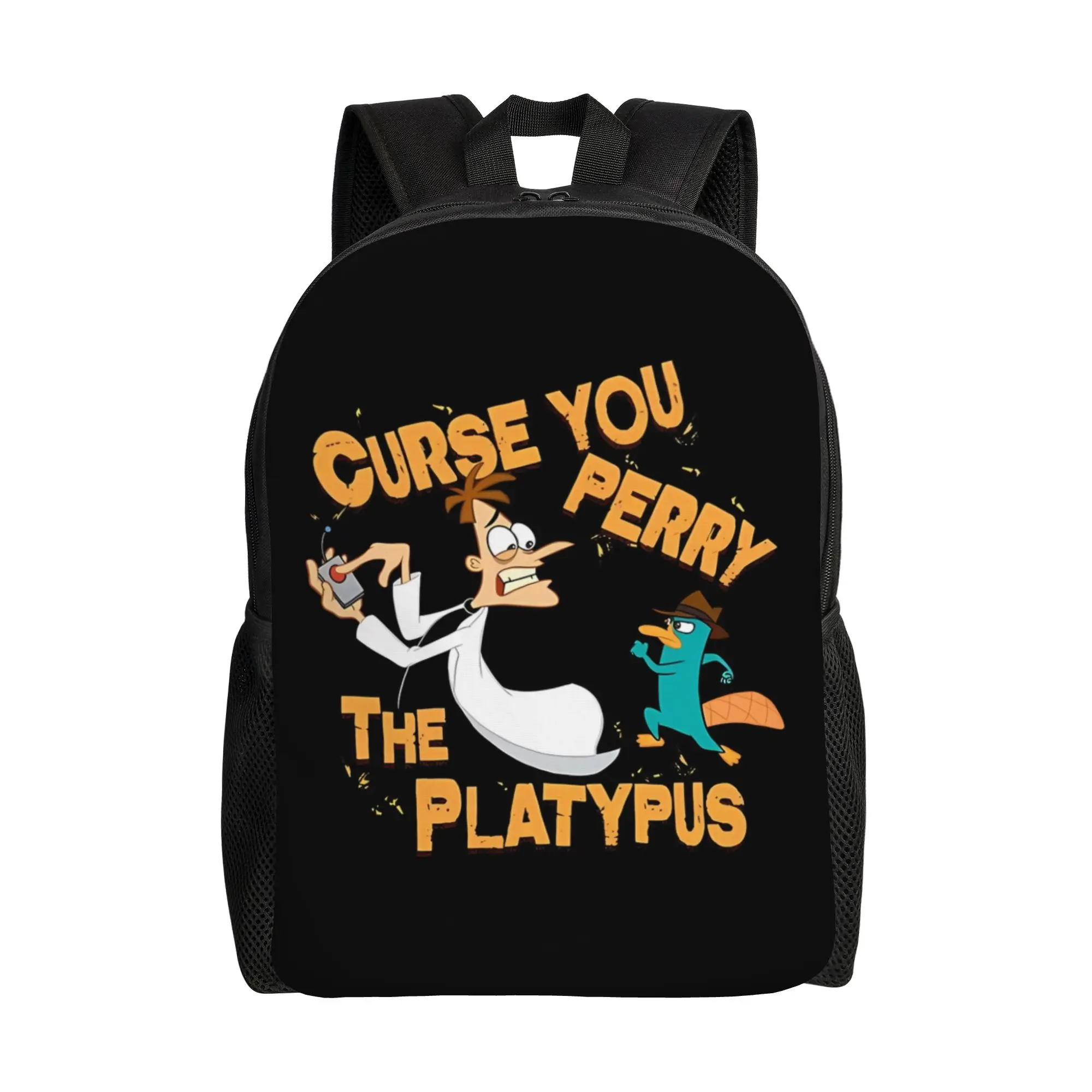 

Back to school season Curse You Bookbag Phineas and Ferb Couple Harajuku Design Backpack