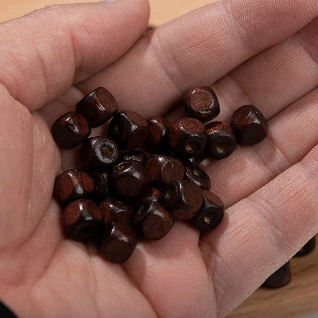 100pcs 8mm Small Square Dark Wood Beads Handmade Necklace Bracelet DIY Material Z806