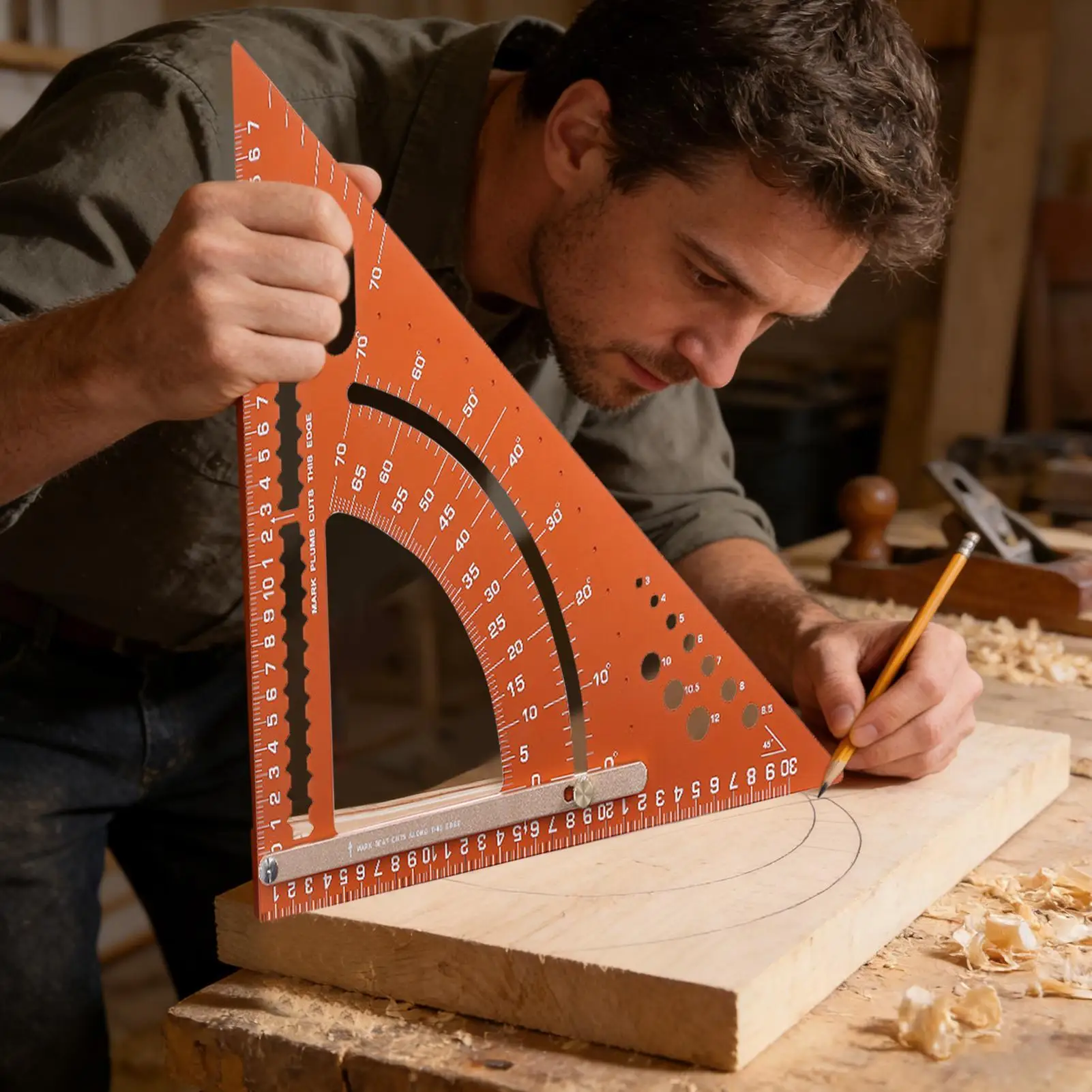 

Деревообработка, квадратный алюминиевый сплав, столярная треугольная линейка, строительная площадка для мужчин, профессионалов, любителей, женщин