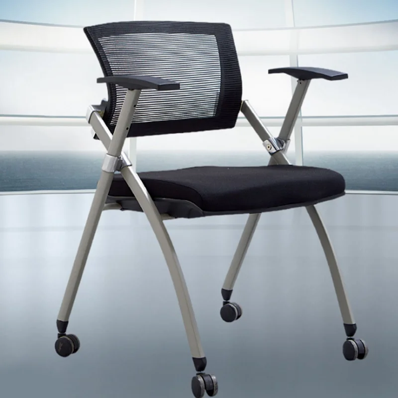 Training Conference Chairs With Table Board Backrest Hollow Out Design Folding Stool Modern Simplicity