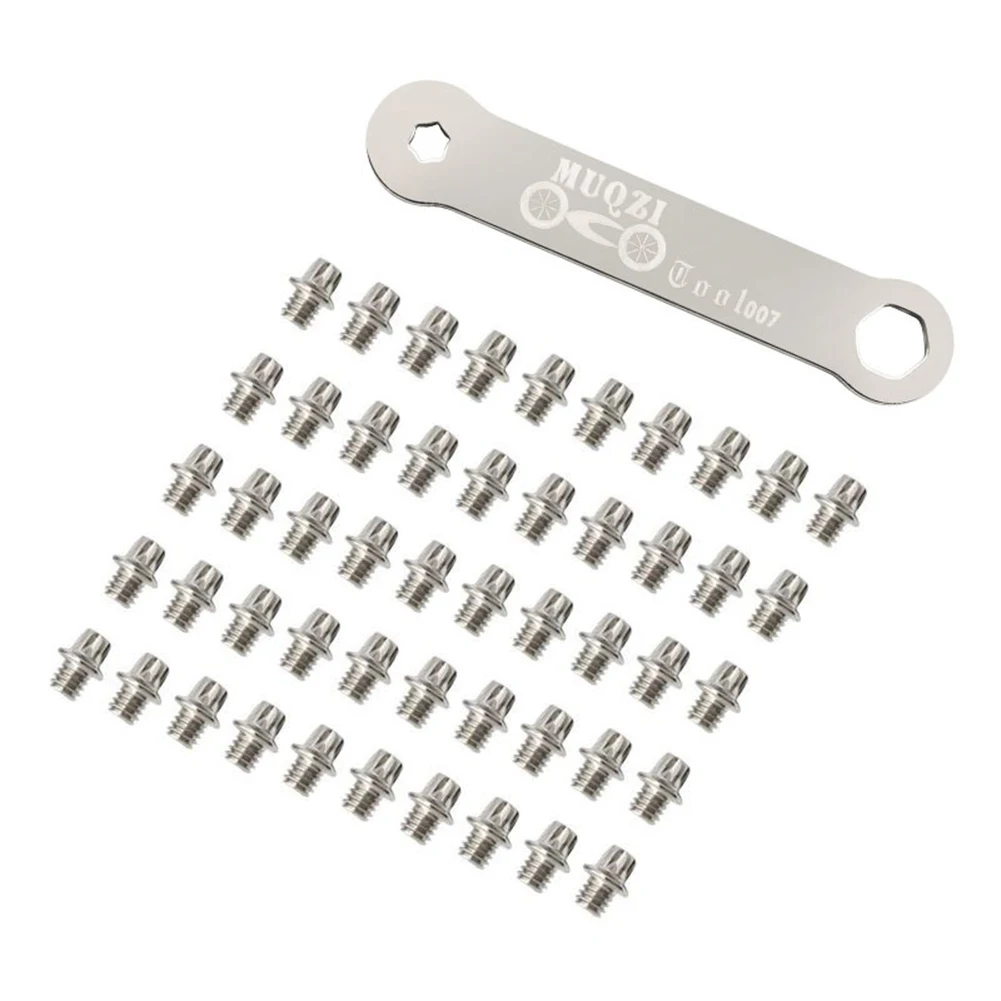 

Bicycle Pedal Hexagonal Anti Slip Screws Set Includes 50 Pieces and Wrench Made from Strong Stainless Steel and Aluminum