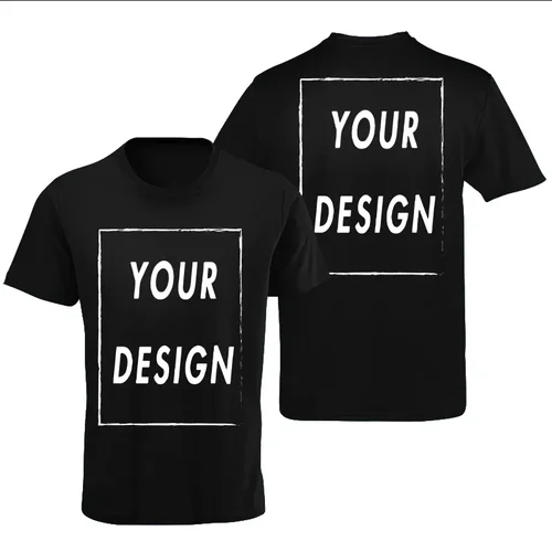 Imagen 2 del producto Camiseta personalizada con estampado frontal y trasero, camiseta profesional con tu propio logotipo, foto de texto, regalos Premium personalizados para hombre, talla europea, 100% algodón