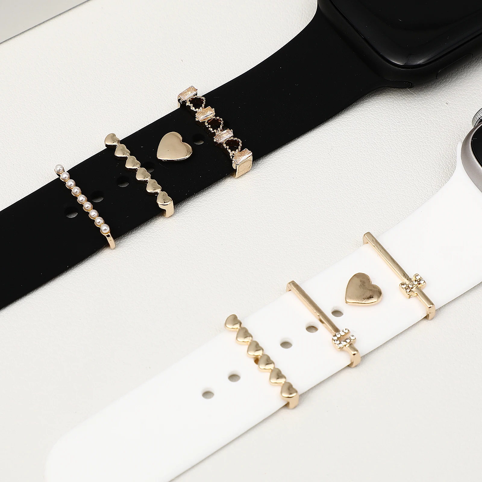 

8 Pcs Strap Decoration U Band Charms Watch Shaped Chatms Holder Metal Decorative Rings Decorations