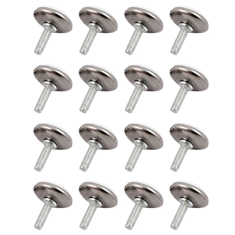 AT63-Furniture Adjustable Screw On Glide Leveling Foot Feet M6x20mm 16 Pcs