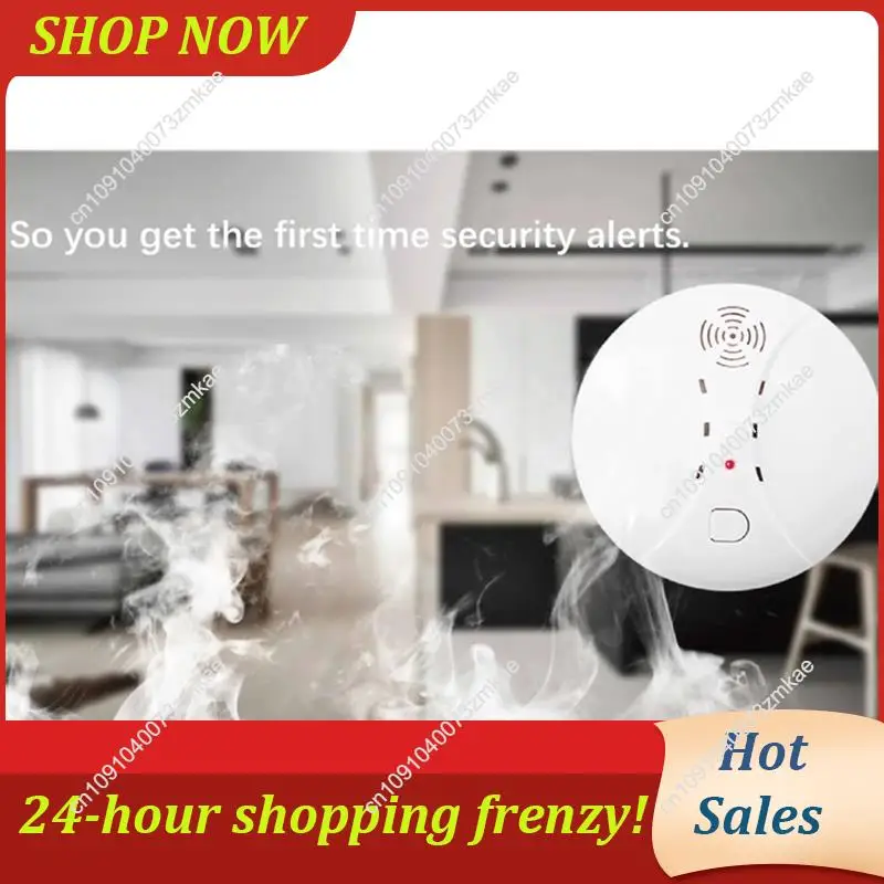 Täglichen Verkauf 433 Mhz Drahtlose Feuer Alarme Rauchmelder Für Tuya WIFI GSM Home Security Alarm Systeme