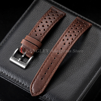 Genuine Cowhide Leather Strap for Samsung Galaxy Watch 7 6 5 4 Soft Breathable Retro Wristband for Seiko 18mm 20mm 22mm Bracelet