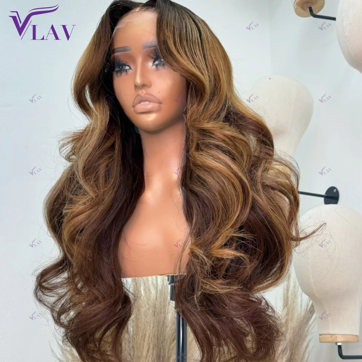 

360/13×6 HD Transparent Lace Wigs human hair Glueless Wigs Brazilian Remy Rooted Body Wave 4/27 Color Highlight Wigs Human Hair