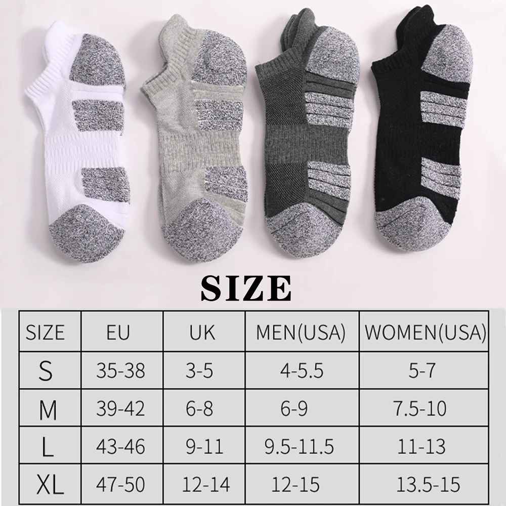 3Pairs Thickened Towel Bottom Non-slip Cotton Socks Man Women Sport Running Sock Cycling Football Breathable Basketball Sox