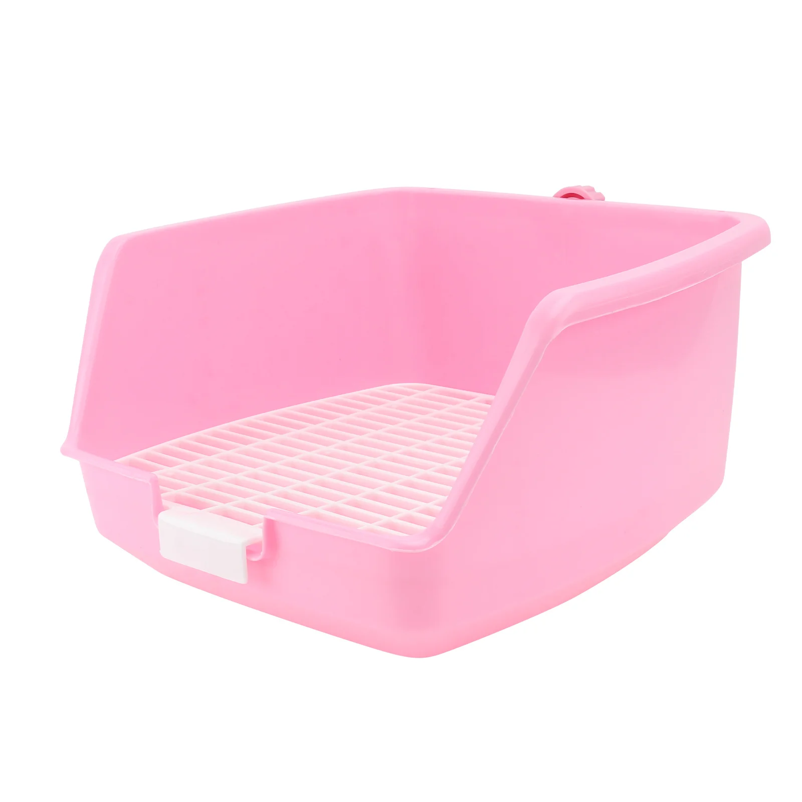 

1pc Small Bed Pan For Rabbit Bathroom Durable Plastic Pee Basin With Detachable Grids, Easy Clean Guinea Pig Toilet, Pet