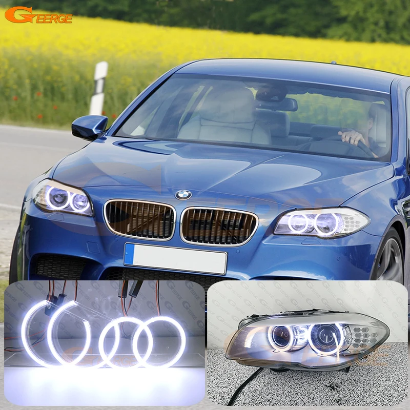 For BMW 5 Series F10 F11 F18 520i 523i 528i 530i 535i M5 2009 - 2016 Ultra Bright COB Led Angel Eyes Halo Rings Car Accessories