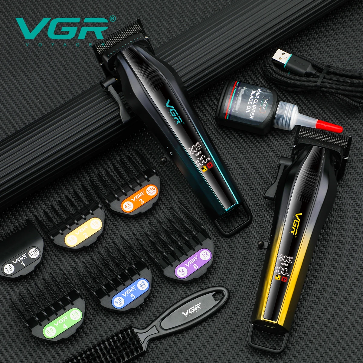VGR ใหม่ไฟฟ้าผม clipper โลหะ high-end ผม trimmer 8000 RPM ที่มีประสิทธิภาพไฟฟ้า PUSH เฉือน V-273