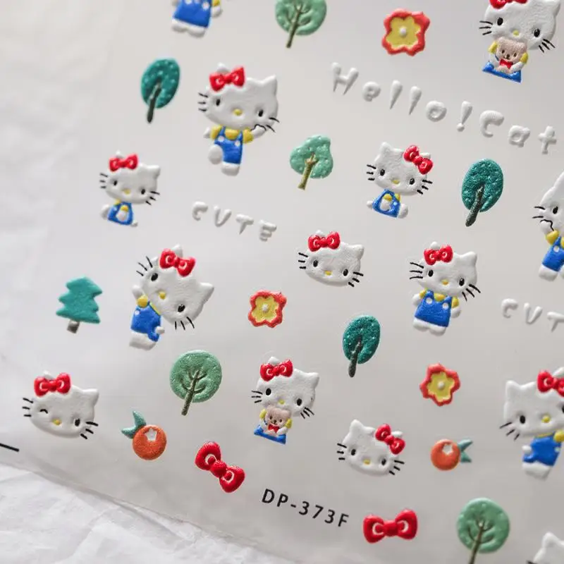5D エンボス加工 サンリオ サマー ハローキティ ネイルステッカー 漫画サンリオステッカー ネイルデコレーション DIY ハローキティステッカー