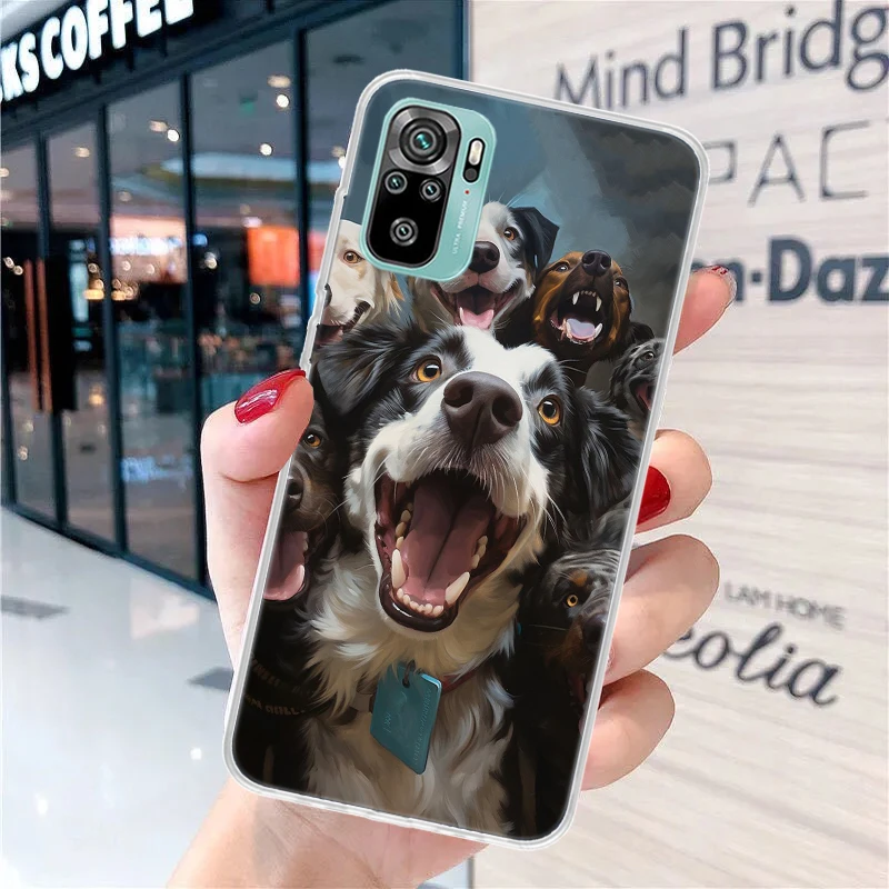 Funny Selfie Dogs Group Soft Phone Case for Xiaomi Redmi 12 12C 9 9A 9C 9T 10 10A 10C 8 8A 7 7A 6 6A K20 Pro K40 Cover Coque