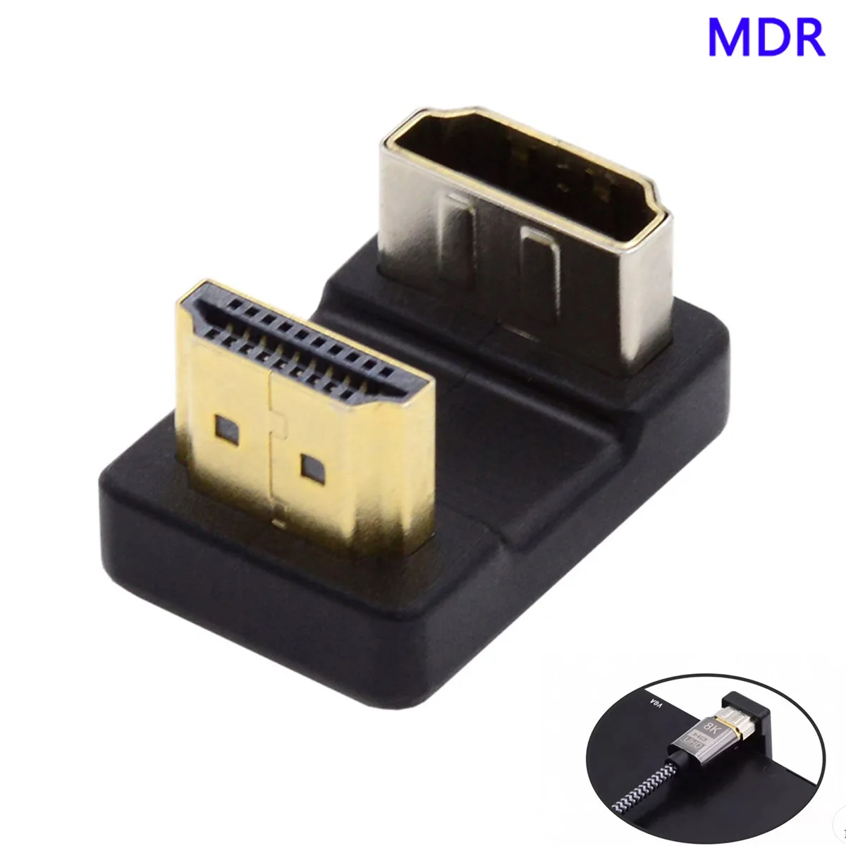 adaptador-conversor-mdr-hdmi-14-macho-padrao-tipo-a-para-hdmi-femea-protetor-de-porta-extensao-angulada-em-u-de-360-graus