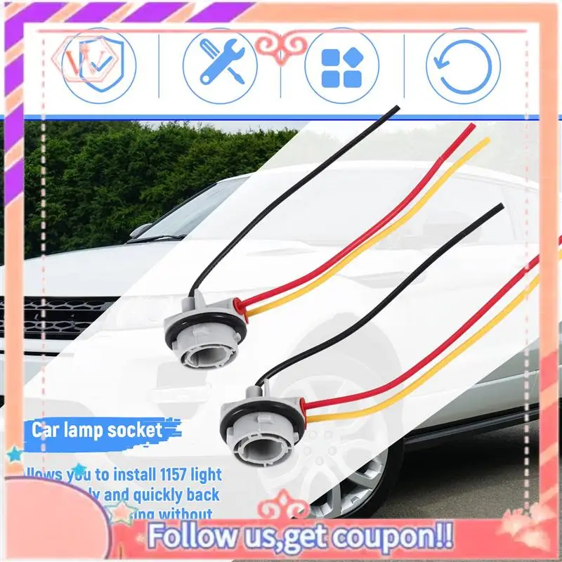 

Durable 2Pcs 1157 Bay15d Lamp Holder Bulbs P21/5W Adapter Base Socket Connector Plastic Car Accessories For Brake Light