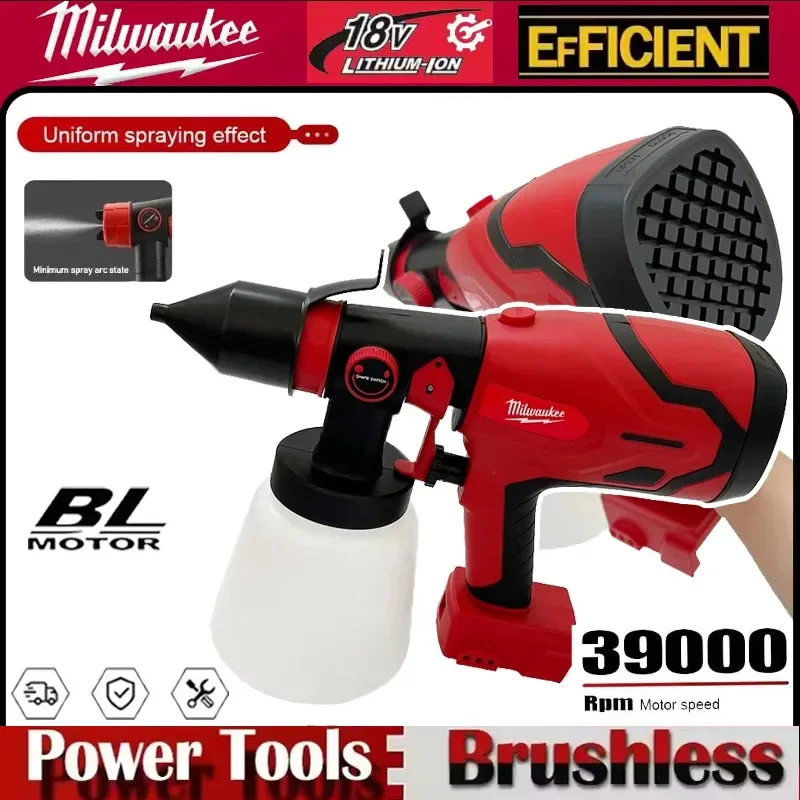 

Milwaukee 800 мл беспроводной электрический пистолет-распылитель красной краски для автомобильной мебели стальное покрытие совместим с аэрографом