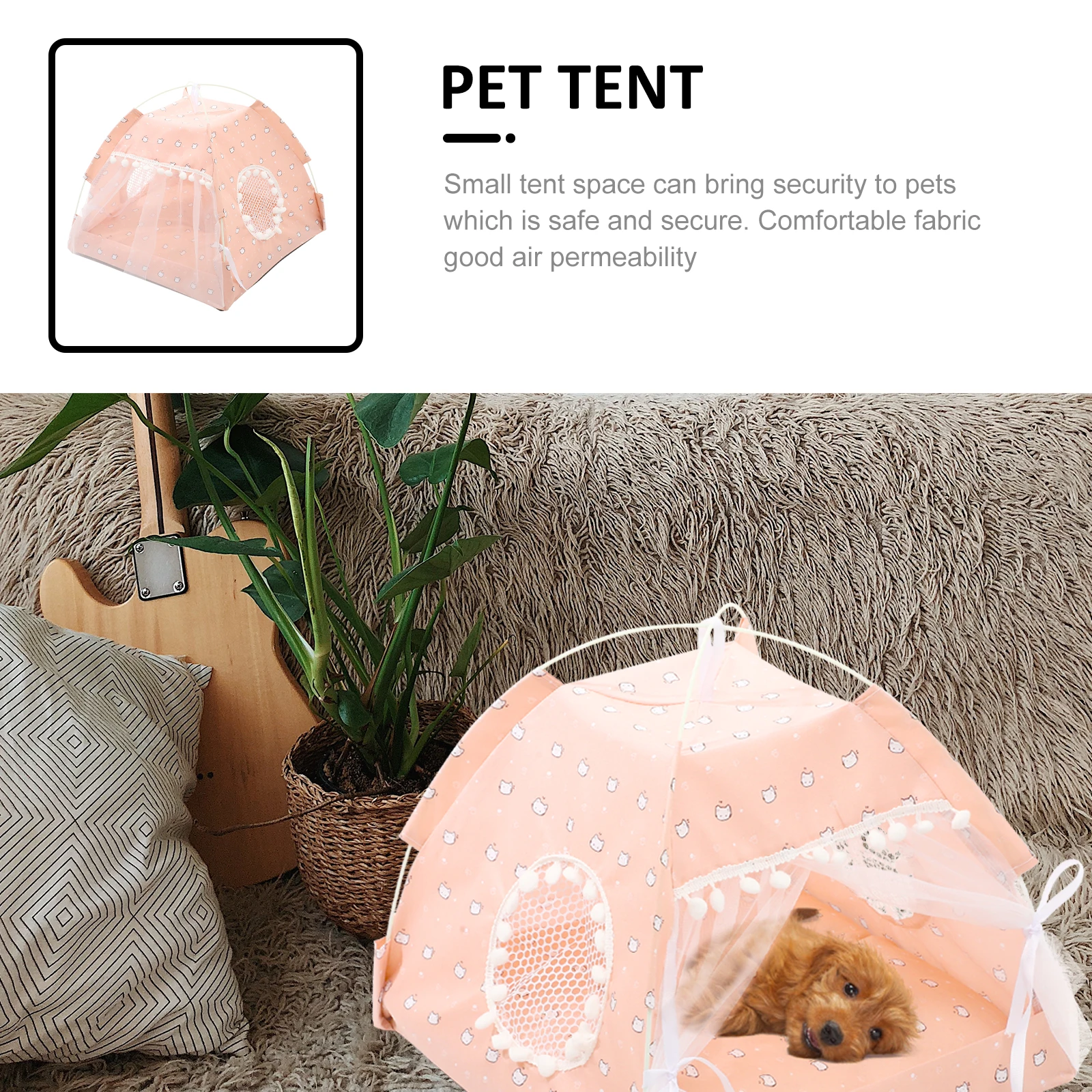Adorable maison pliable, tente de couchage respirante pour chat, pour intérieur et extérieur, petit Design Semi-fermé, confortable et Durable