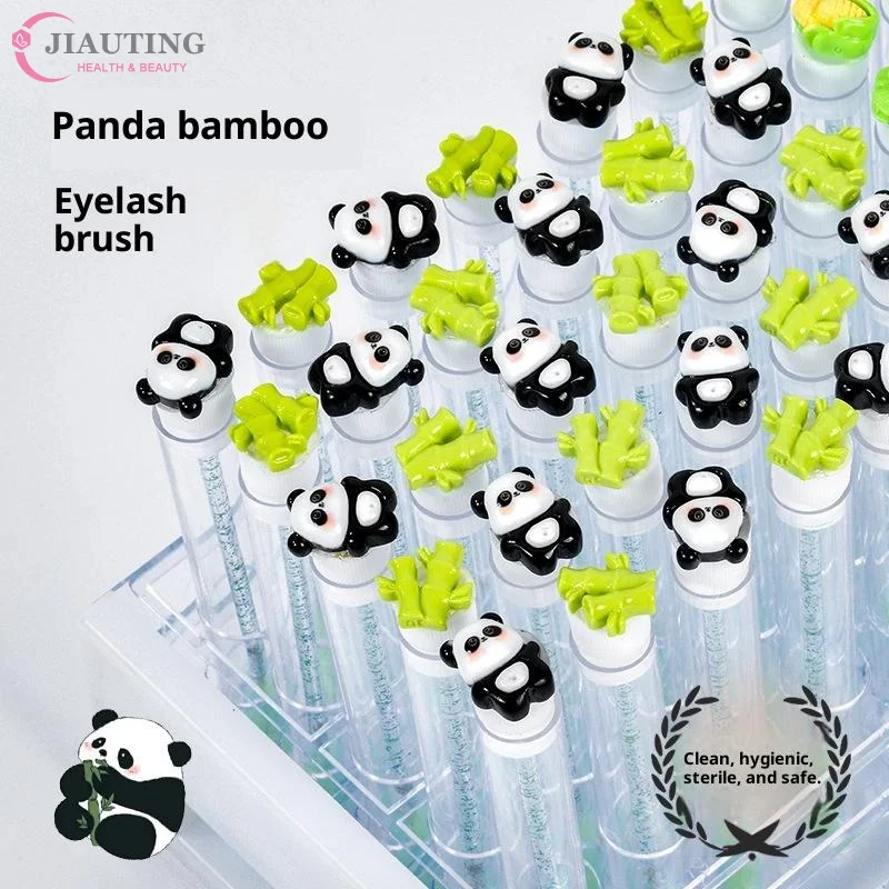 1/10 Pcs Spazzola per ciglia Spazzole per ciglia per estensioni delle ciglia Spoolies Pulizia Mascara Bacchette Tubo Panda Tubo di bambù Mascara