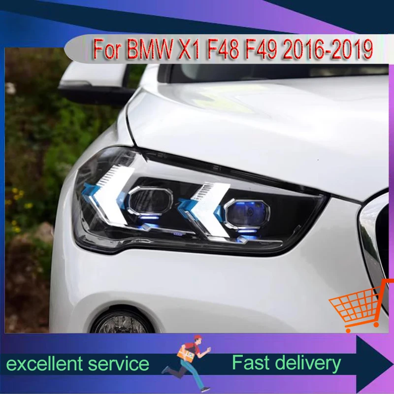 A Pair of Car Stuff Modified For BMW X1 F48 F49 2016-2019 Newest Front Light DRL Head Lamp LED Plug And Play Tools Accessories