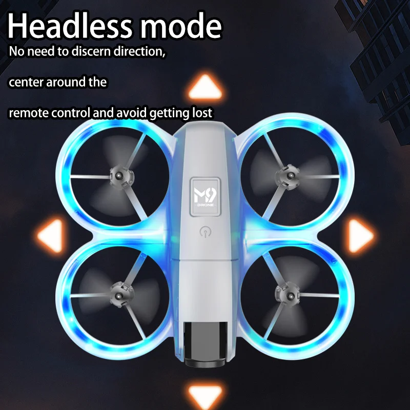 Mini Dron M9 z Kamerą 4KHD, Pozycjonowanie z Przydatnymi Funkcjami, Kieszonkowy Helikopter Sterowany Pilotem, Quadcopter, Prezent dla Dzieci, Zabawka Dron